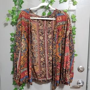 Carole Little Vintage Mosaic Button Up Blouse
